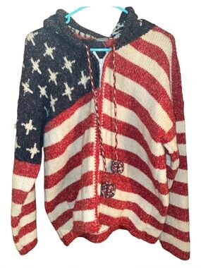 VTG Handcraft Inc American Flag Zip up jacket SZ M.  VERY NICE
